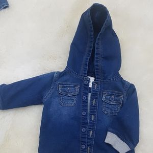 baby boy hooded jeans long sleevshirt  6 months